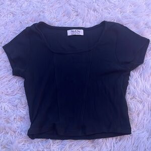 Black Tight Fitted Crop Top
